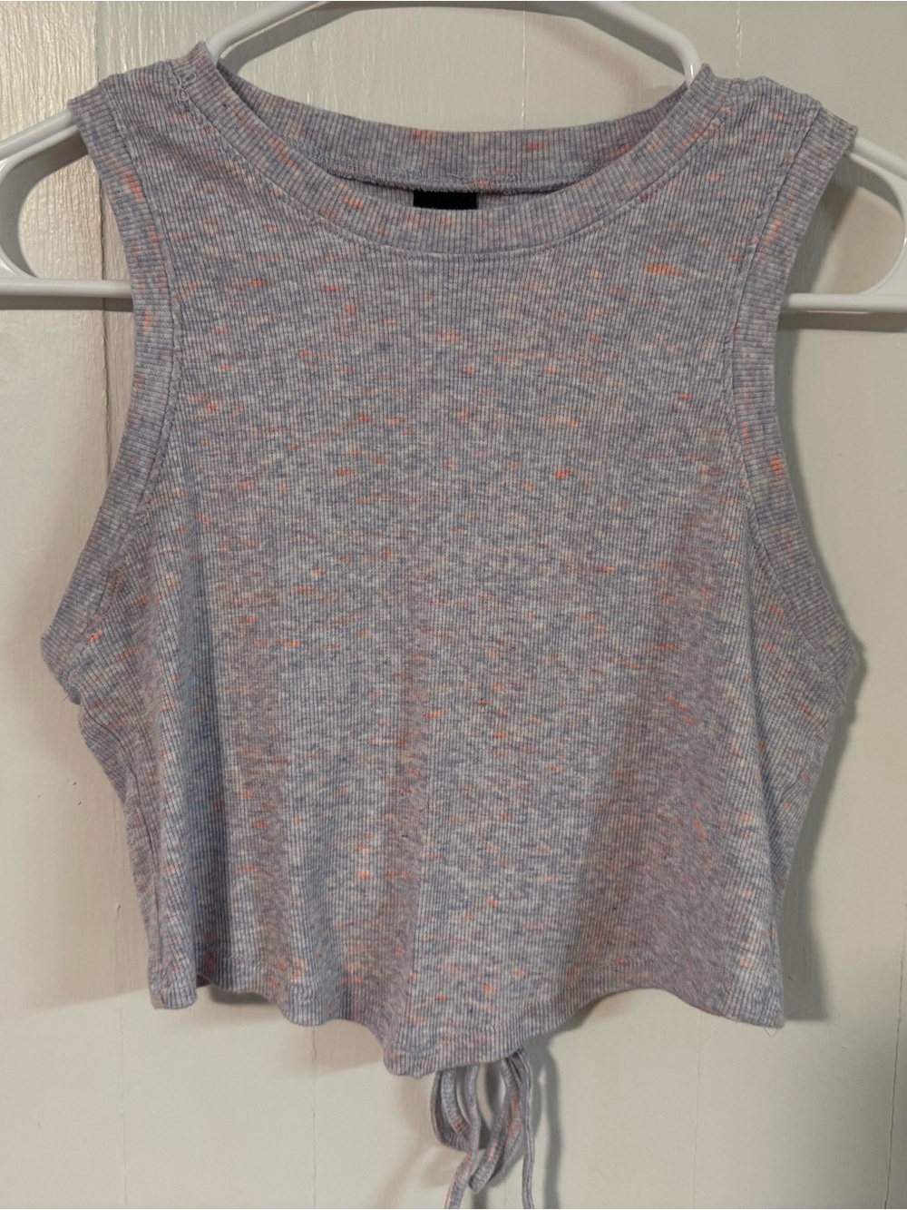wild fable Heathered Lavender Crop Tank with Coral Flecks
